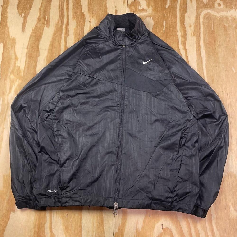 Vintage Y2K Nike Track Jacket – Black – Men’s M – Silver Tag Double Zip